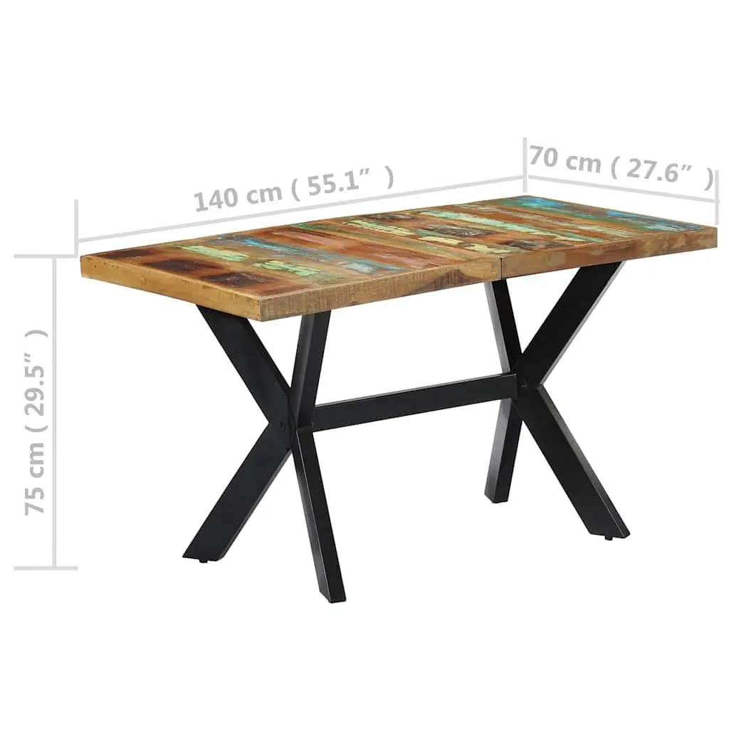 Industrial Style Dining Table with Solid Reclaimed Wood