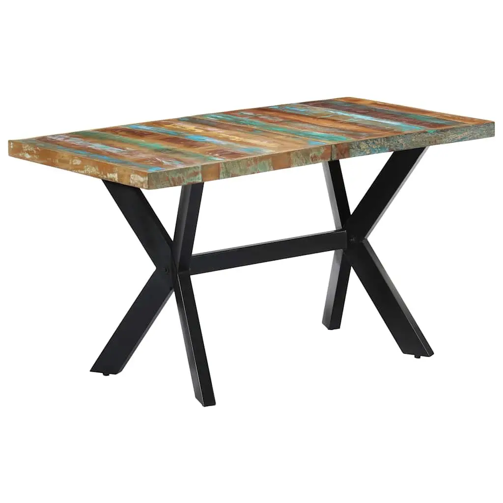 Industrial Style Dining Table with Solid Reclaimed Wood
