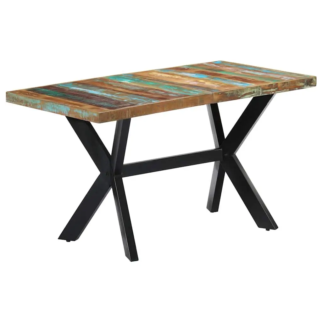 Industrial Style Dining Table with Solid Reclaimed Wood