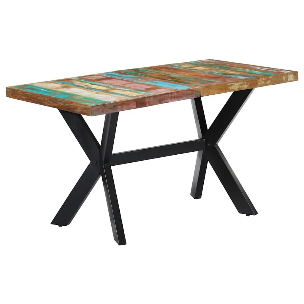 Industrial Style Dining Table with Solid Reclaimed Wood