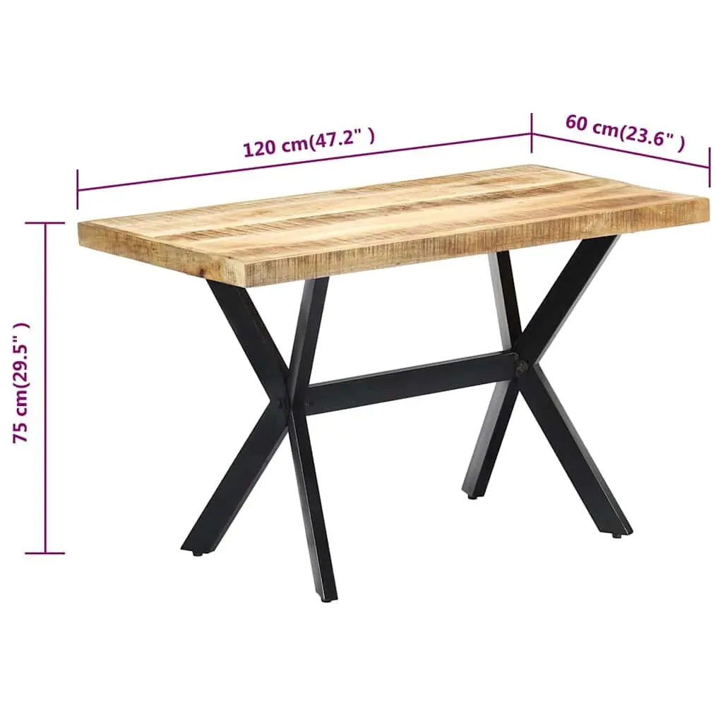 Solid Mango Wood Dining Table for Industrial Spaces