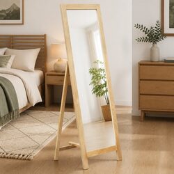 Premium Brown Solid Oak Freestanding Mirror for Any Room