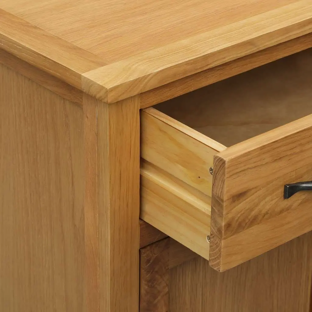 Shoe Cabinet Solid Oak Wood Brown 4 Shelves 1 Drawer Storage Organiser