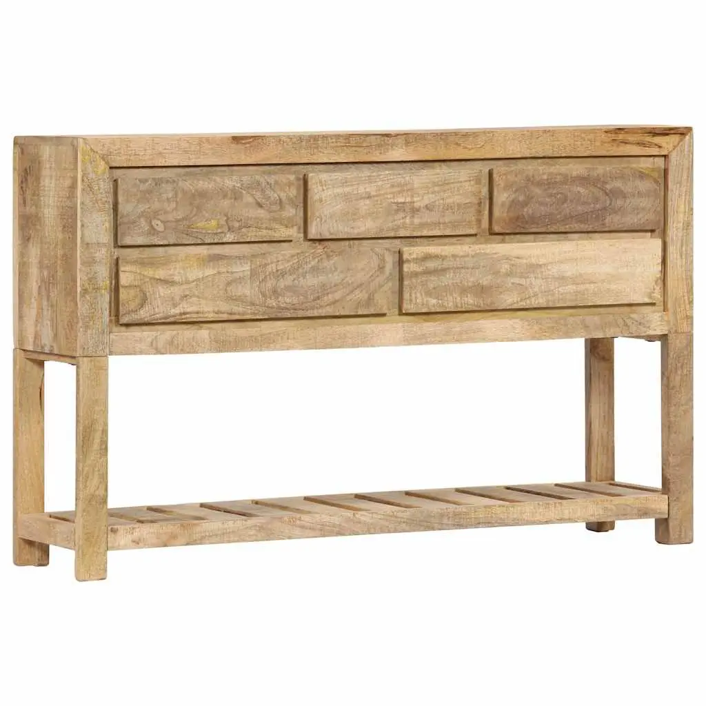 Sideboard Solid Mango Wood 120x30x75 cm Brown Storage Cabinet with 5 Drawers and 1 Shelf