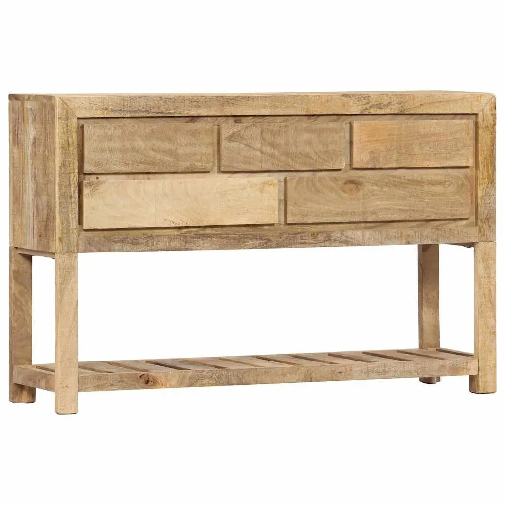 Sideboard Solid Mango Wood 120x30x75 cm Brown Storage Cabinet with 5 Drawers and 1 Shelf
