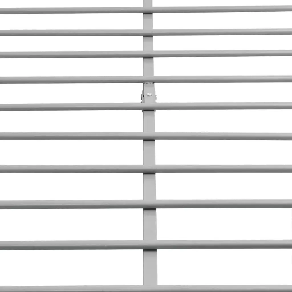 Grey Metal Queen Bed Frame with Slatted Base