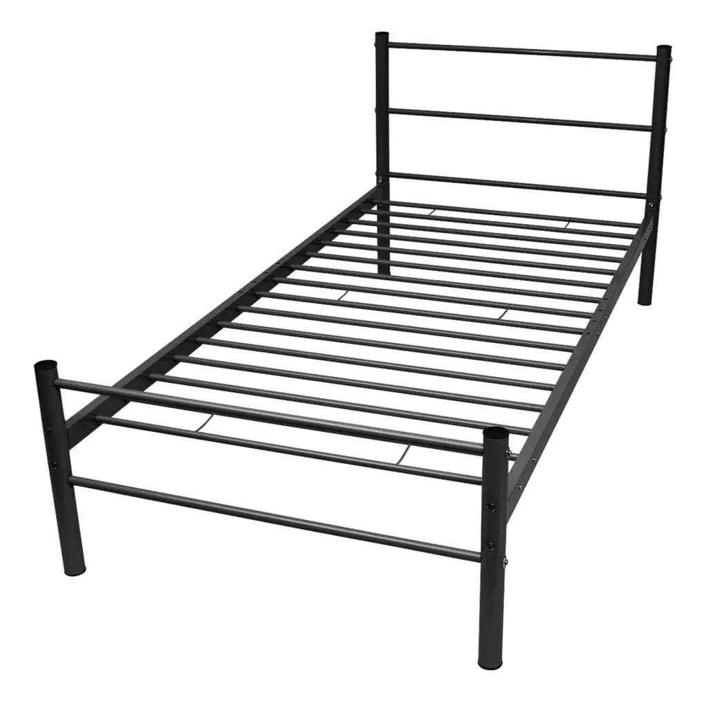 Black King Single Bed Frame with Slatted Base