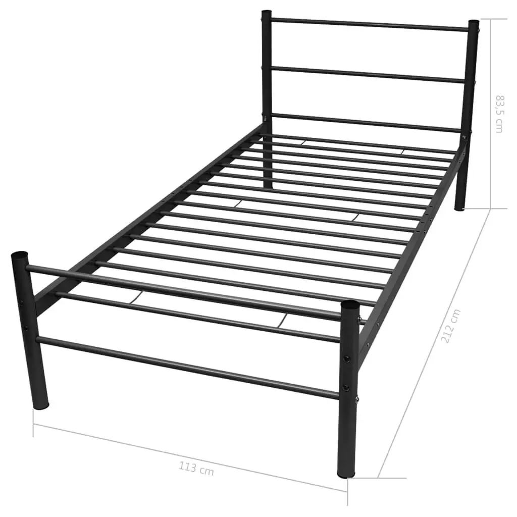 Black King Single Bed Frame with Slatted Base