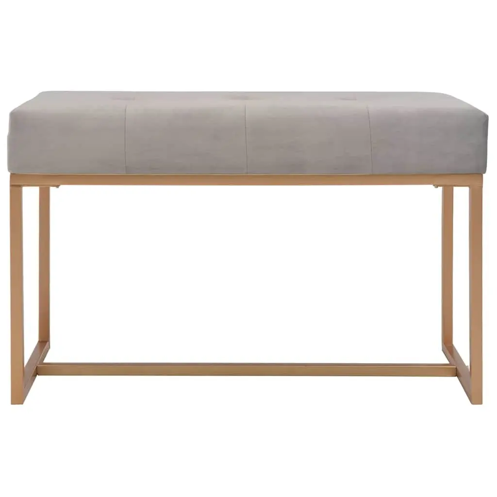 Grey Velvet Bench 80cm for Hallways