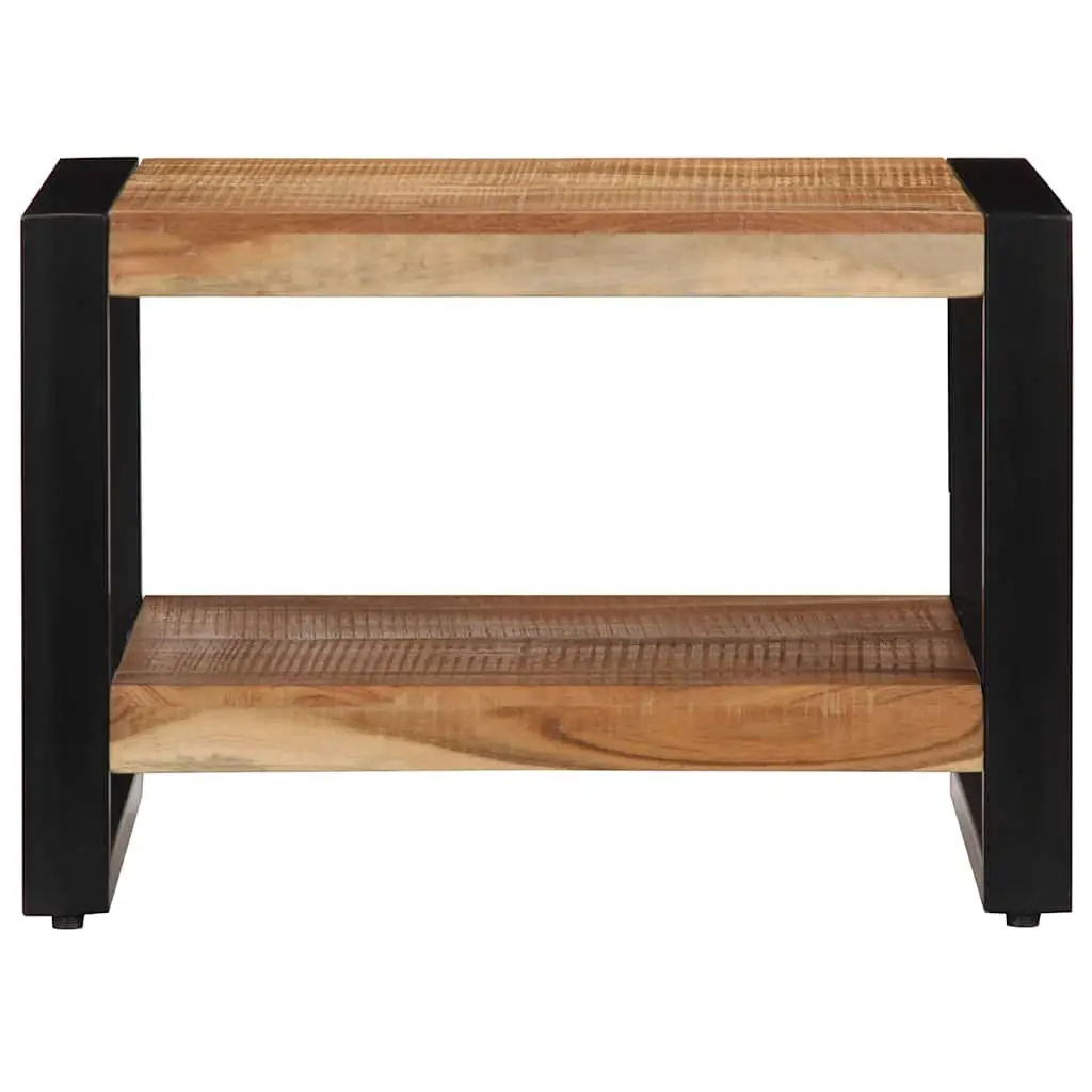 Solid Acacia Wood Coffee Table 60x60x40 cm Brown Retro