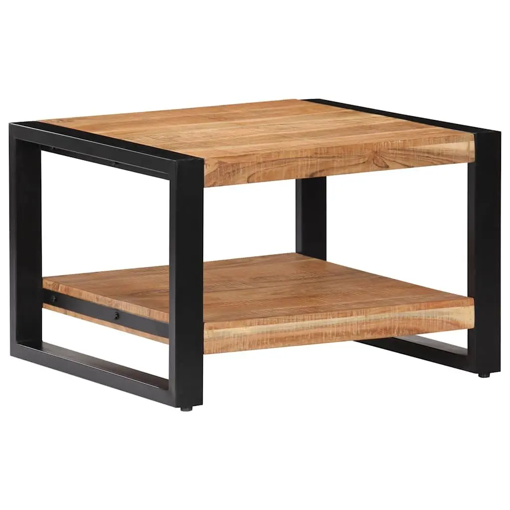 Solid Acacia Wood Coffee Table 60x60x40 cm Brown Retro