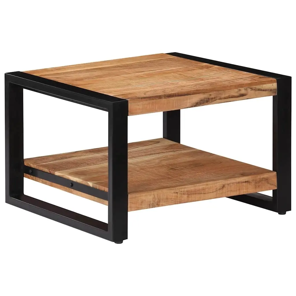 Solid Acacia Wood Coffee Table 60x60x40 cm Brown Retro