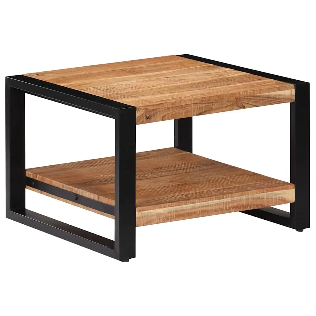 Solid Acacia Wood Coffee Table 60x60x40 cm Brown Retro