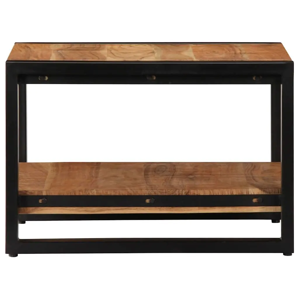Solid Acacia Wood Coffee Table 60x60x40 cm Brown Retro