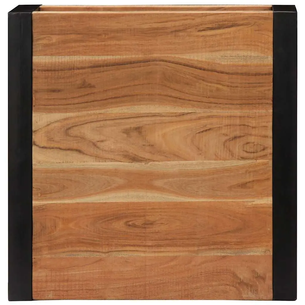 Solid Acacia Wood Coffee Table 60x60x40 cm Brown Retro