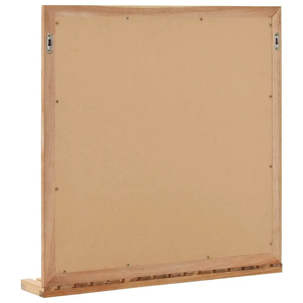 Bathroom Mirror with Solid Walnut Shelf 60x12x62 cm