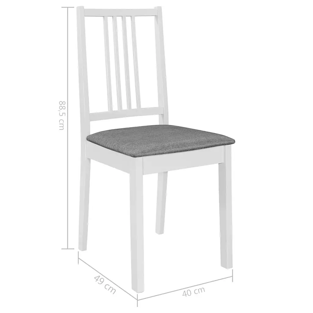 Solid Wood Dining Chairs with Cushions, Set of 4