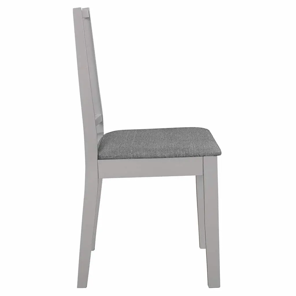 Solid Wood Dining Chairs Set of 4 with Grey Cushions