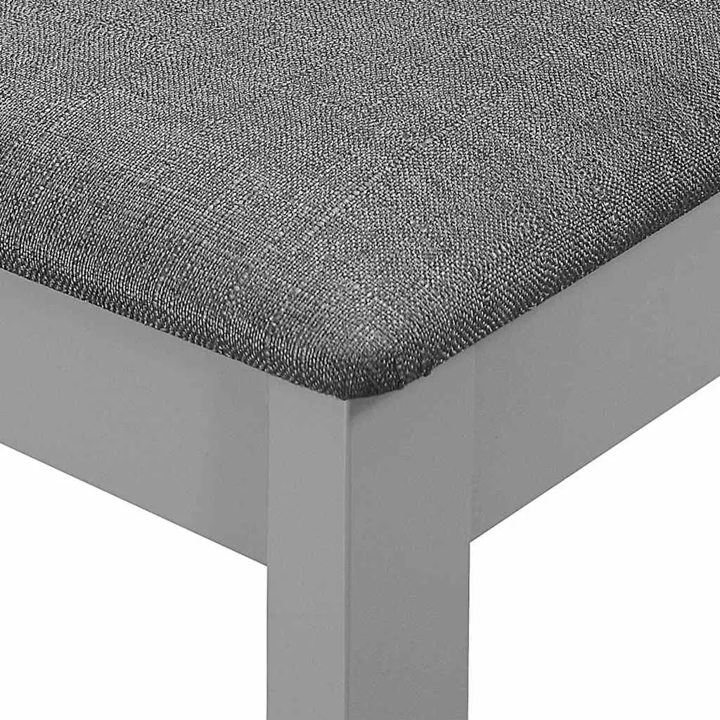 Solid Wood Dining Chairs Set of 4 with Grey Cushions