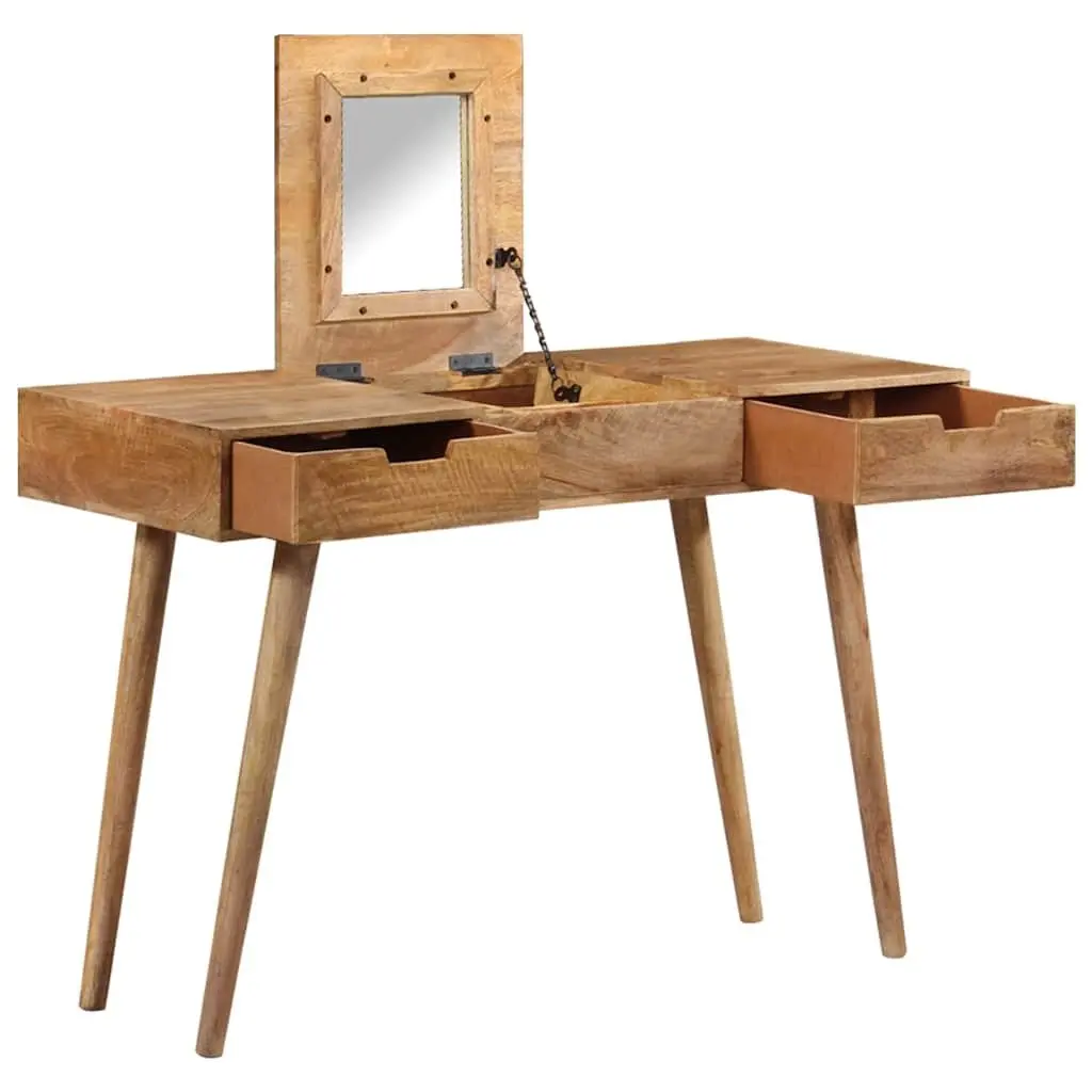 Dressing Table 112x45x76 cm Bedroom Vanity with Mirror 2 Drawers 4 Compartments