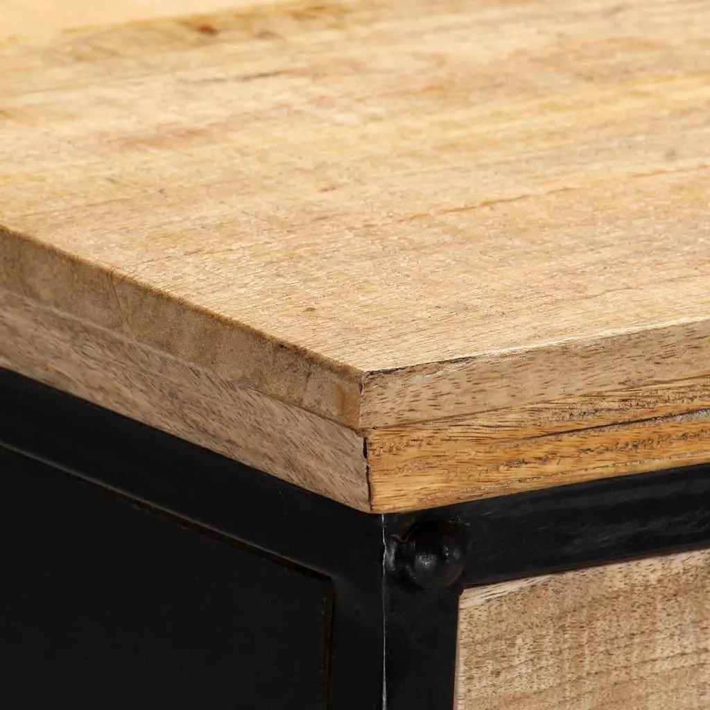 Solid Wood Writing Desk with 2 Drawers, 110x50 cm, Brown