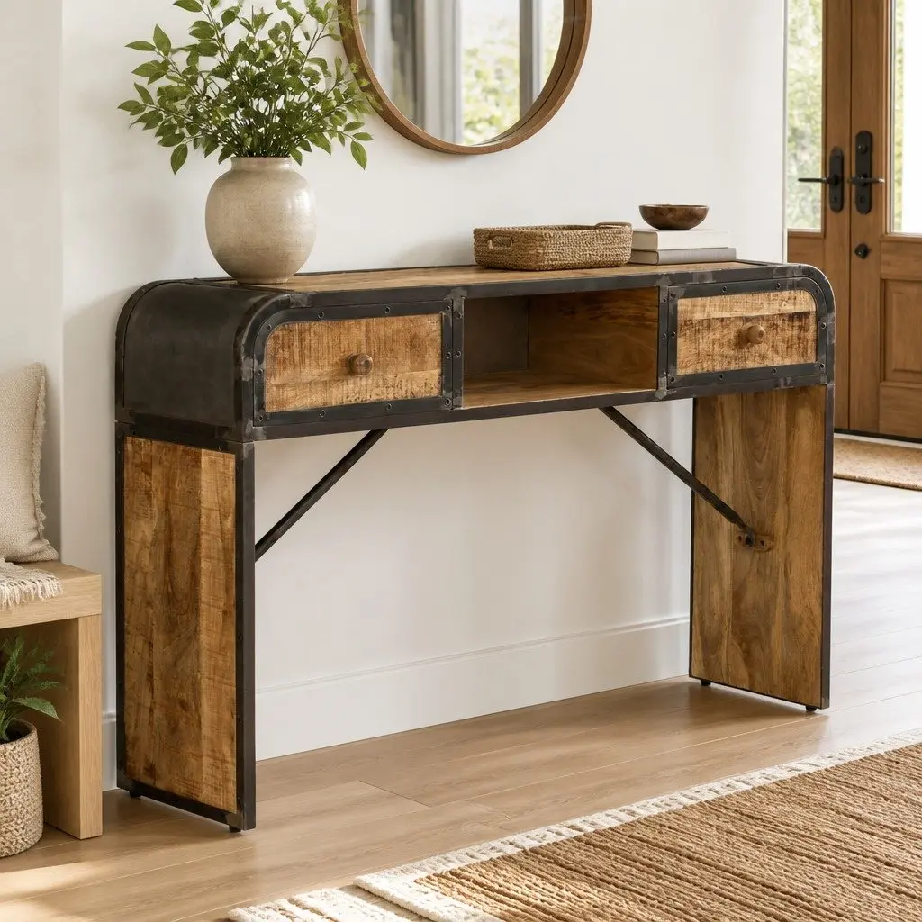 Antique Style Console Storage Cabinet 120x30x75cm