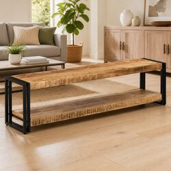 Solid Mango Wood Vintage TV Cabinet 150x30x40 cm