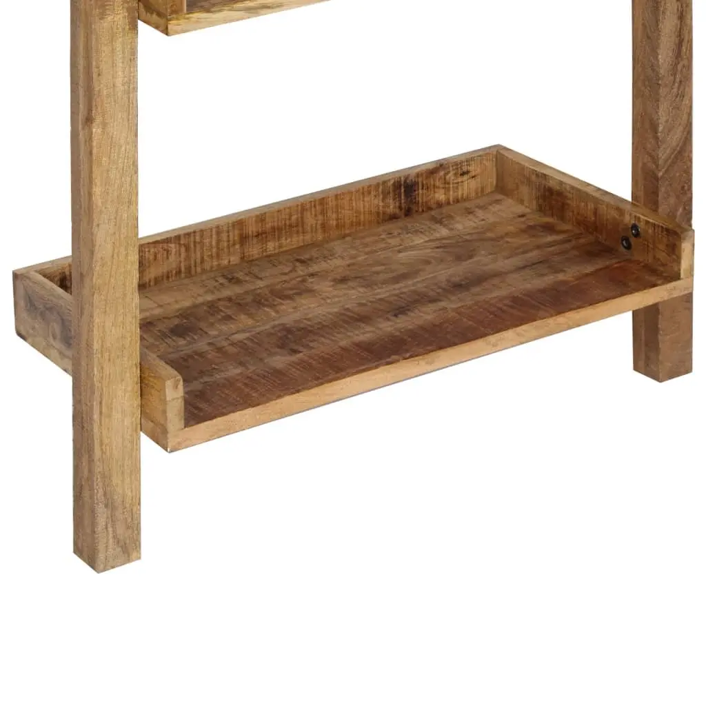 Ladder Shelf Solid Mango Wood 5-Tier Brown Display Rack