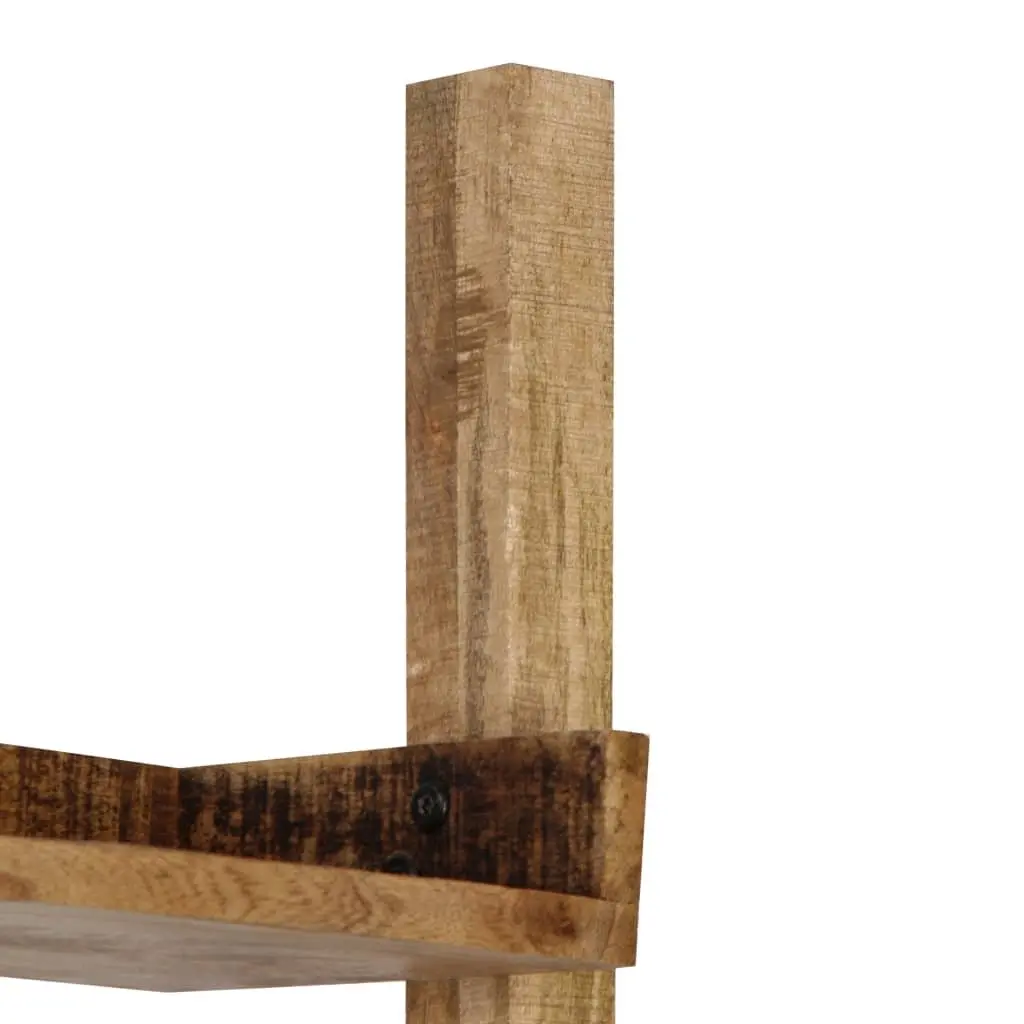 Ladder Shelf Solid Mango Wood 5-Tier Brown Display Rack