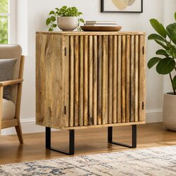 Elegant Brown Sideboard in Solid Mango Wood – 60x35x75 cm