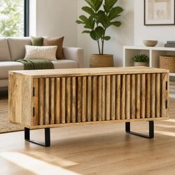 Elegant Brown Solid Mango Wood TV Cabinet 90x30x40 cm