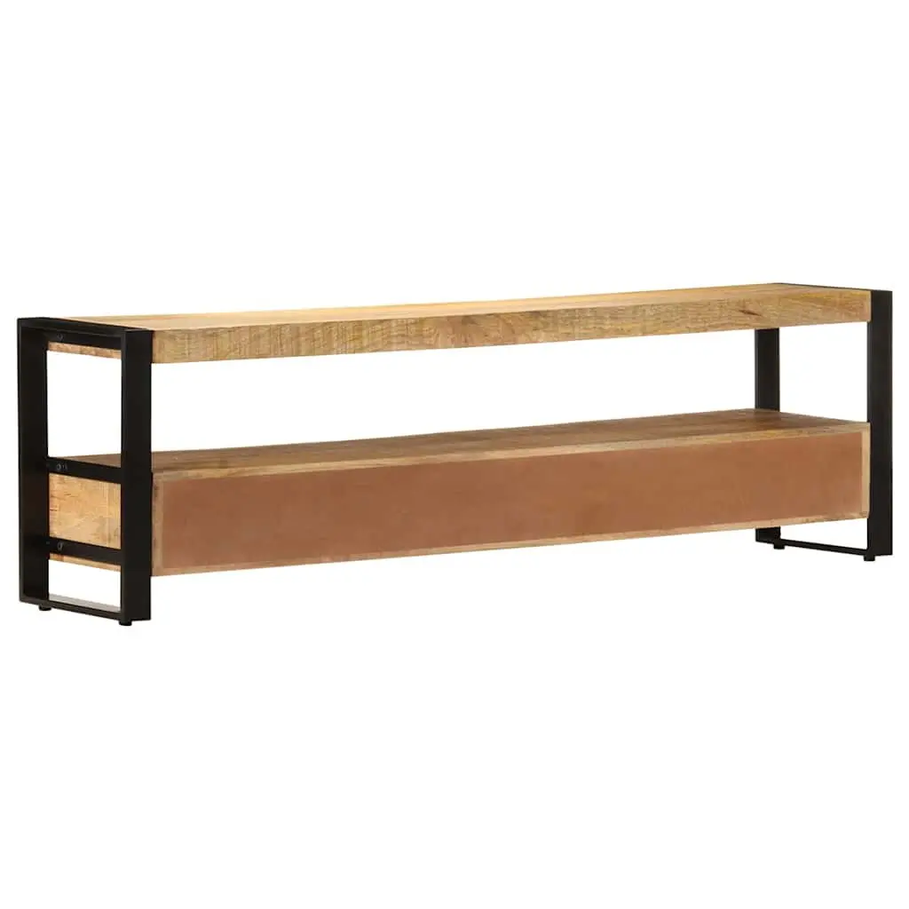 TV Cabinet Solid Mango Wood 150x30x45 cm Brown Rustic Lowboard Storage Drawers