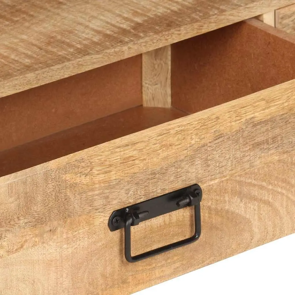 TV Cabinet Solid Mango Wood 150x30x45 cm Brown Rustic Lowboard Storage Drawers