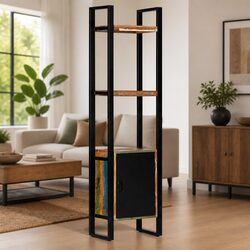 Solid Reclaimed Wood Bookshelf 45x30x171 cm with 3 Shelves