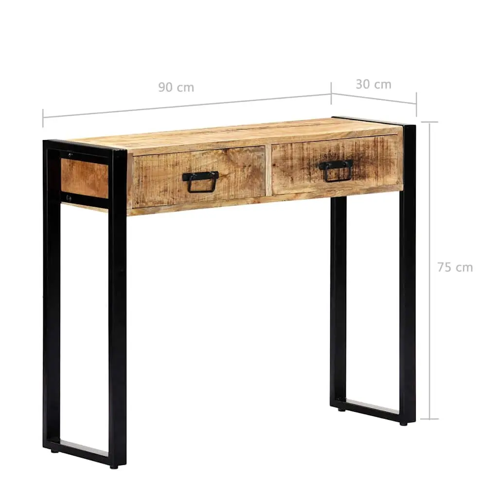 Solid Mango Wood Console Table 90x30x75 cm Brown