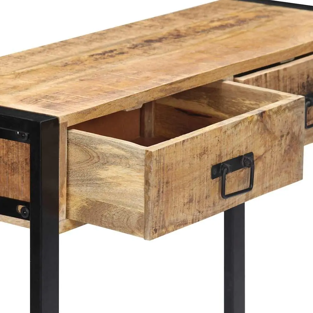 Solid Mango Wood Console Table 90x30x75 cm Brown