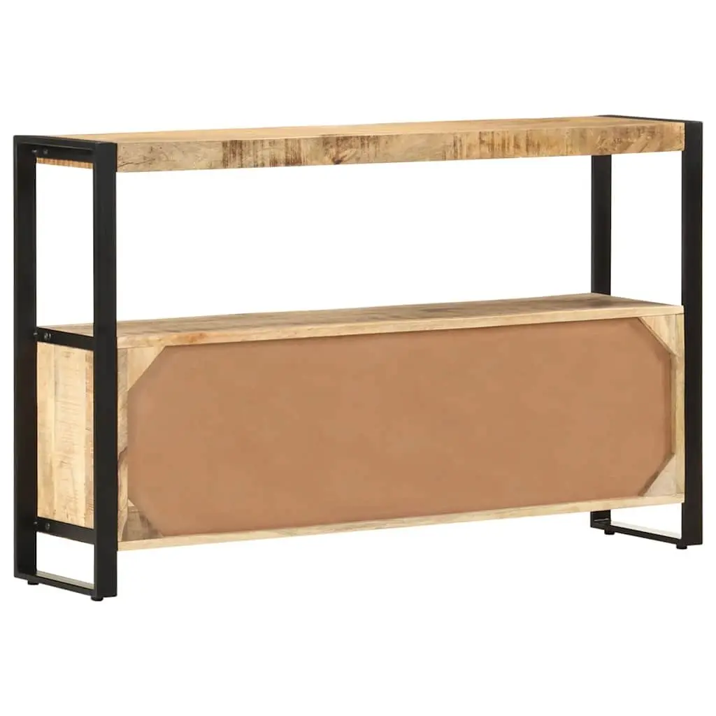 Solid Mango Wood Side Cabinet with Steel Frame