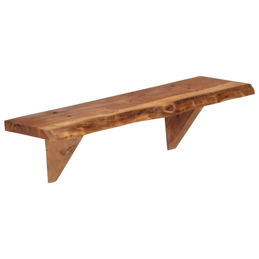 Wall Shelves Solid Acacia Wood 60x20x18 cm Brown Rustic Display Storage 2 Piece