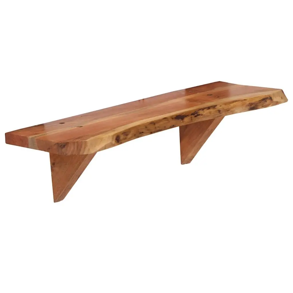 Wall Shelves Solid Acacia Wood 60x20x18 cm Brown Rustic Display Storage 2 Piece
