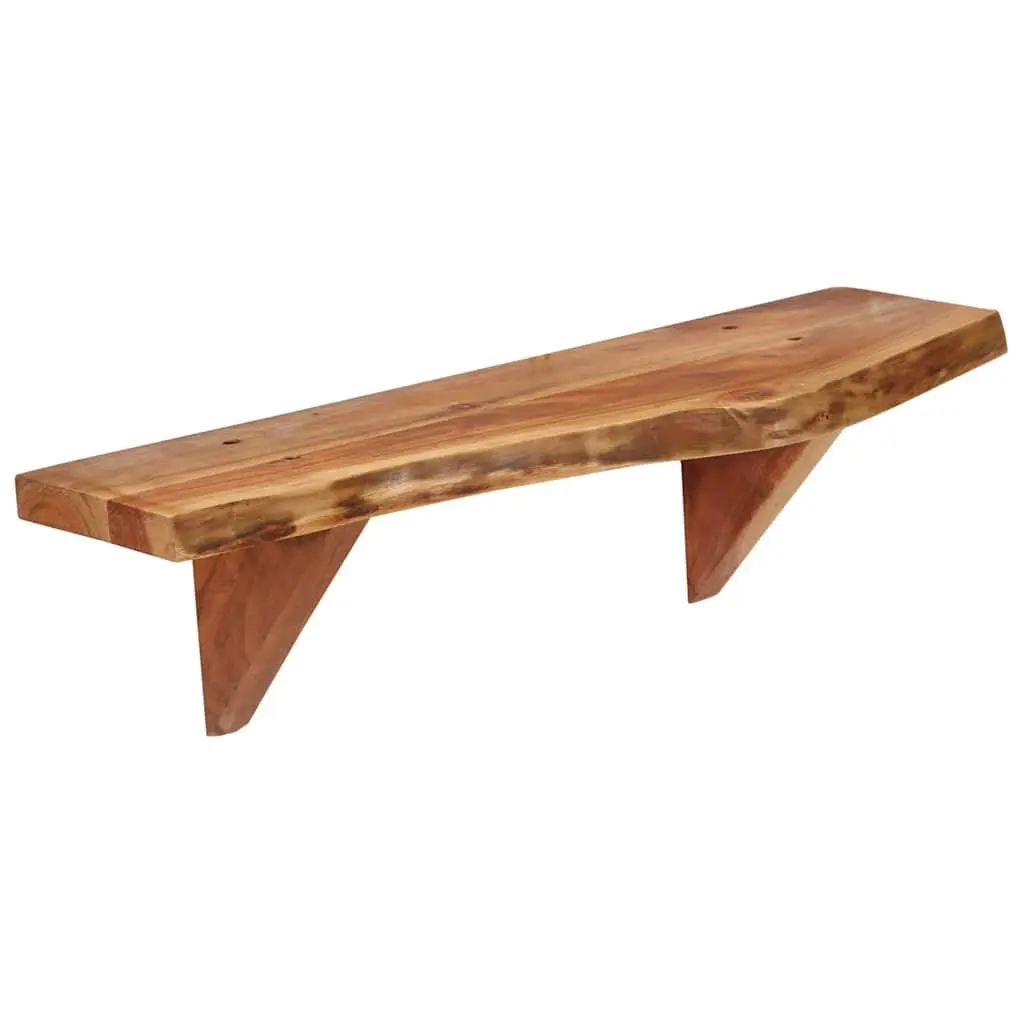 Wall Shelves Solid Acacia Wood 60x20x18 cm Brown Rustic Display Storage 2 Piece