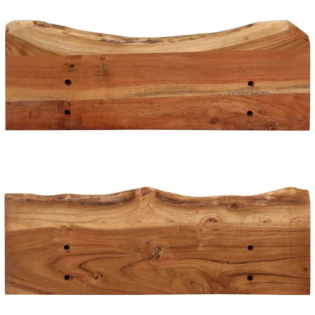 Wall Shelves Solid Acacia Wood 60x20x18 cm Brown Rustic Display Storage 2 Piece