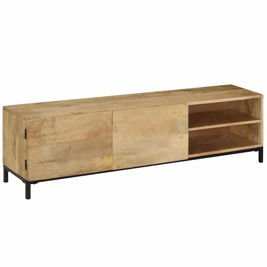 TV Cabinet Solid Mango Wood 145x30x41 cm Brown Antique Style