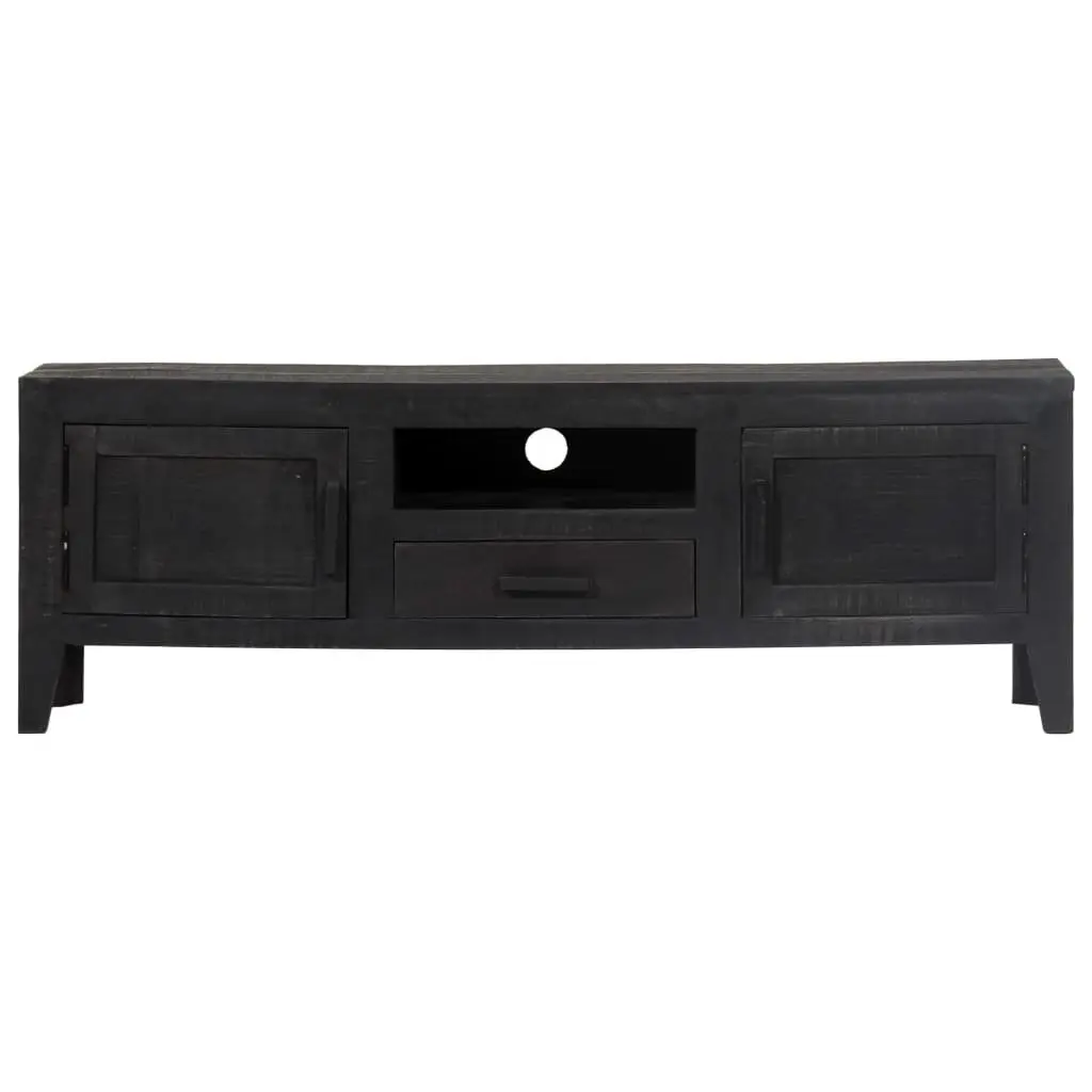 Black Solid Mango Wood TV Cabinet 118x30x40cm