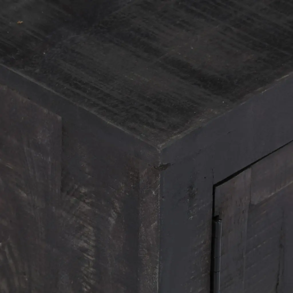 Black Solid Mango Wood TV Cabinet 118x30x40cm