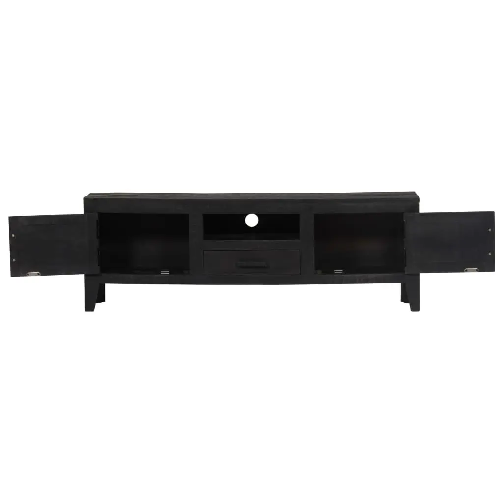 Black Solid Mango Wood TV Cabinet 118x30x40cm