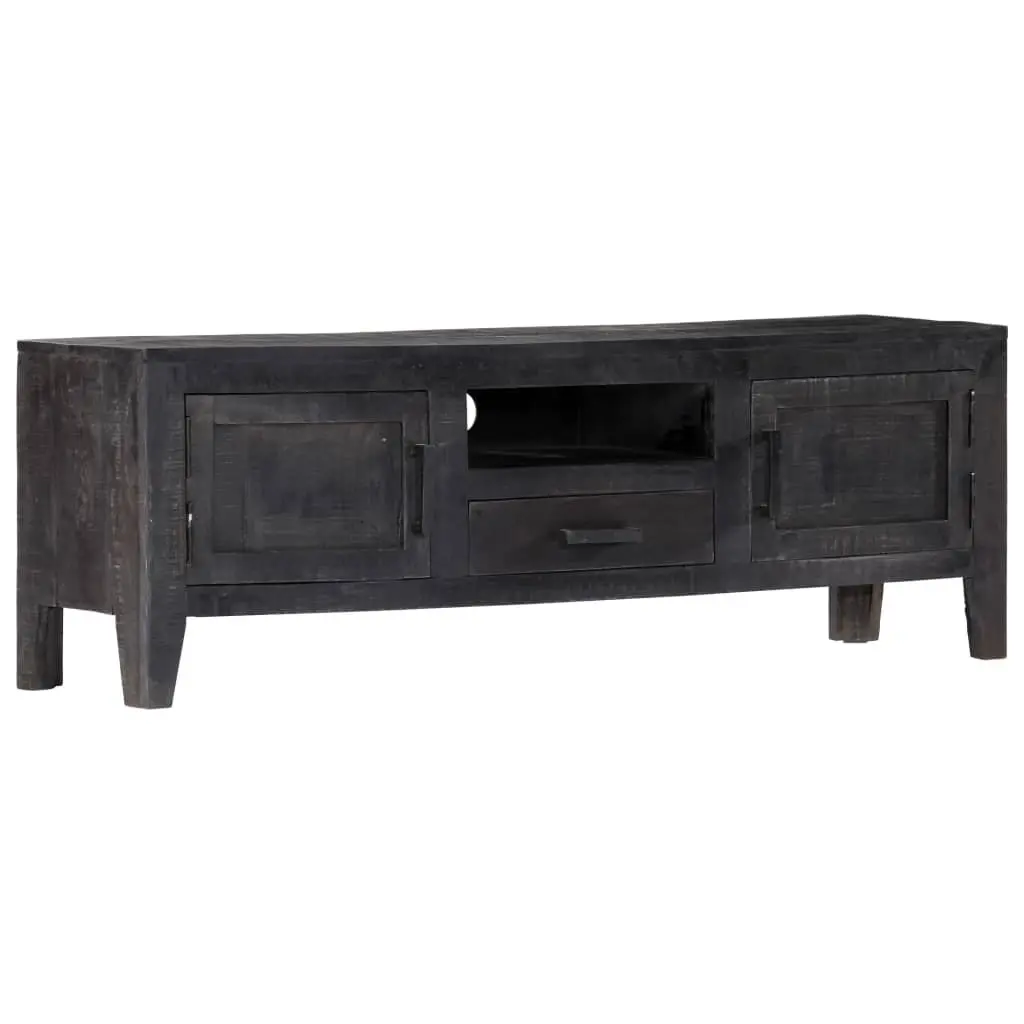 Black Solid Mango Wood TV Cabinet 118x30x40cm
