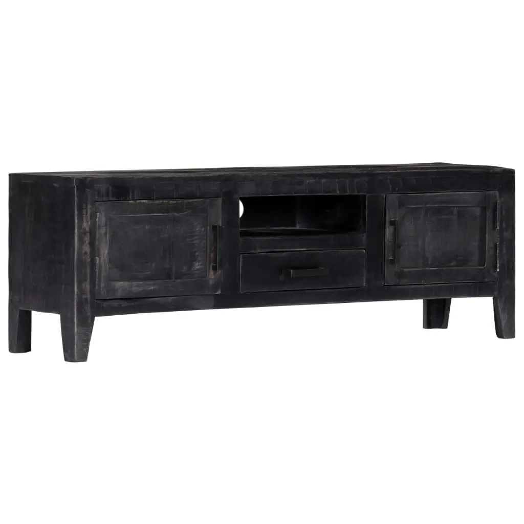 Black Solid Mango Wood TV Cabinet 118x30x40cm