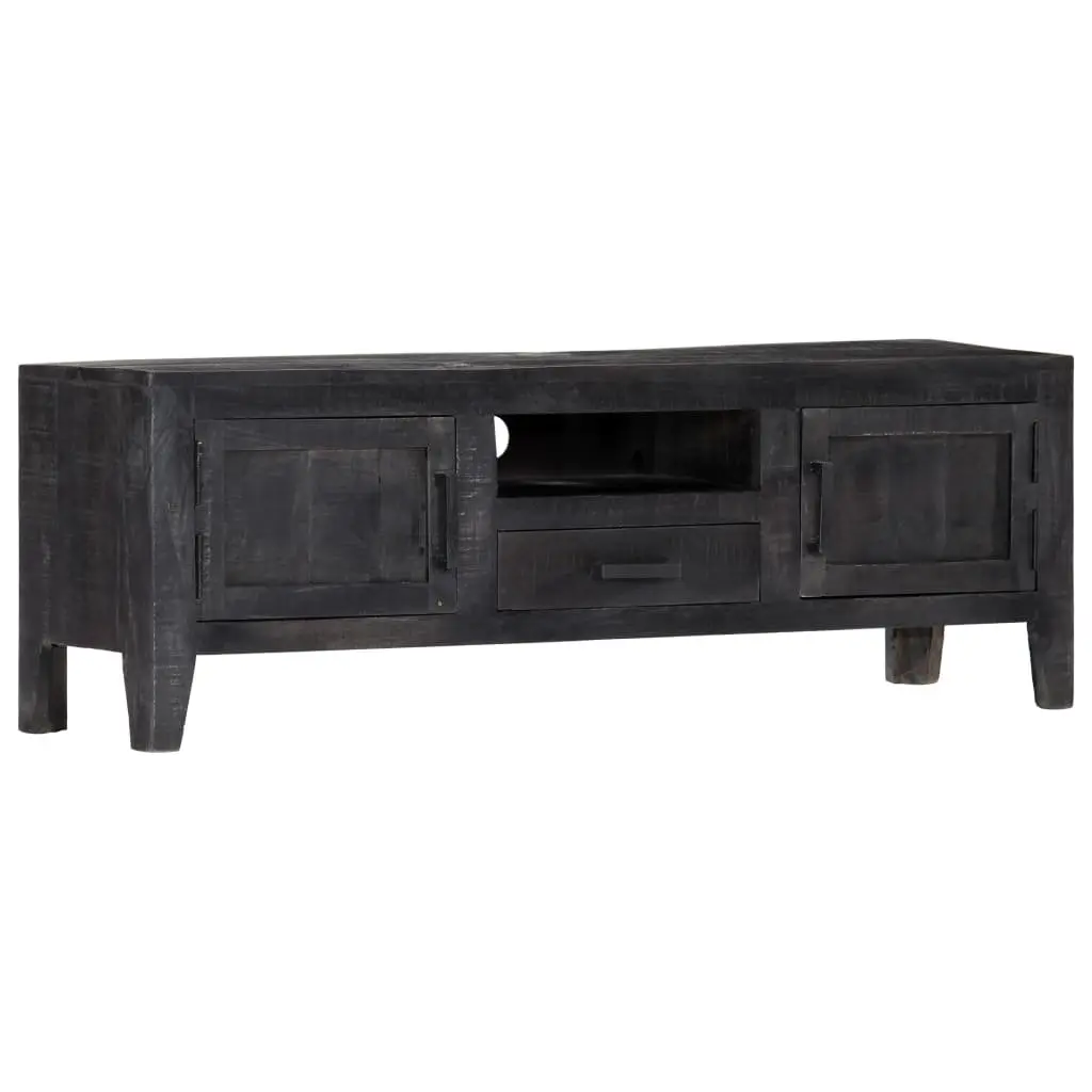 Black Solid Mango Wood TV Cabinet 118x30x40cm