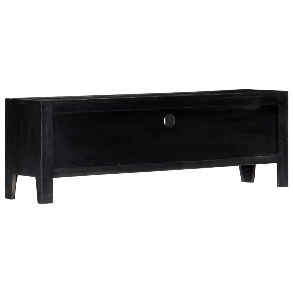 Black Solid Mango Wood TV Cabinet 118x30x40cm