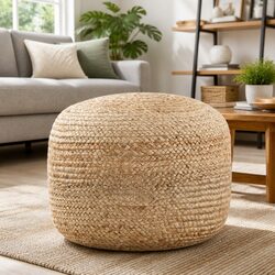 Braided Jute Pouffe Footstool for Your Home